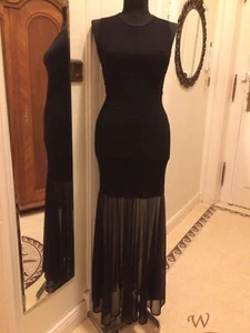 GEORGETTE sexy transparentes Maxikleid, made in USA, Gr. M, Tango, Party - Bild 1 von 9