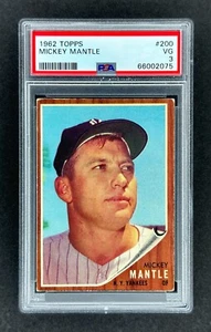 1962 Topps #200 Mickey Mantle (N.Y. Yankees) PSA 3 VG NEW SLAB! HOF! - Picture 1 of 2
