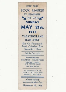 VTG 1978 Sandusky Ohio Vacationland Save the Date May 21 1978 Bookmark - Picture 1 of 2
