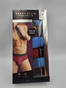 Perry Ellis Portfolio Mens 6-Pack Microfiber Briefs Assorted Colors Medium New - Picture 1 of 7