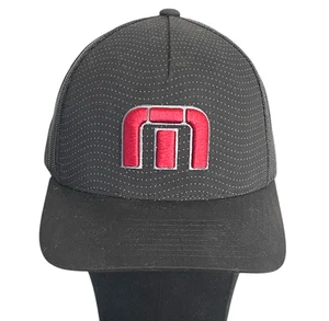 Cappello snapback Travis Mathew nero grigio a pois maglia camionista golf - Foto 1 di 5