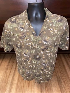 Reyn Spooner Hawaiian Traditionals Shirt Mens Large Brown Button Up S/S - Picture 1 of 6