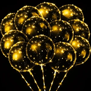 Confezione 30 Palloncini LED Bobo Illuminazione Palloncini Trasparente Elio Bolla Bobo Glow con... - Foto 1 di 6