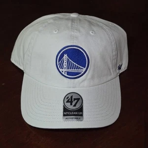 Golden State Warriors ‘47 Clean Up Hat Adjustable White NEW W/TAGS OSFM Cap - Picture 1 of 4