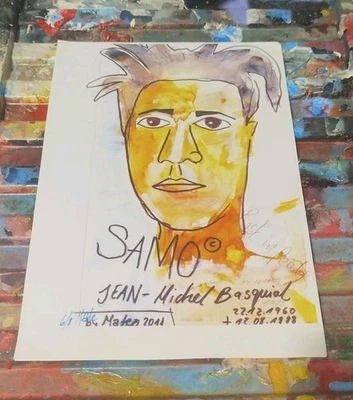 Portrait Druck Jean-Michel Basquiat By Mate Nummeriert & Signiert Limitiert 1-8 - Bild 1 von 4