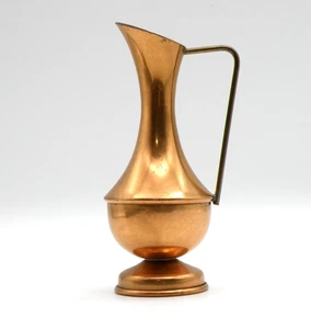 Vtg Cobres Barracha Louie Algarve Portugal Copper Brass Small Pitcher Vase 5.5" - Picture 1 of 16