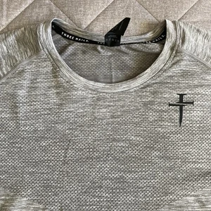 Three Nails Shirt Mens XL Gray Performance Athletic Lightweight Workout Fitness - Picture 1 of 9