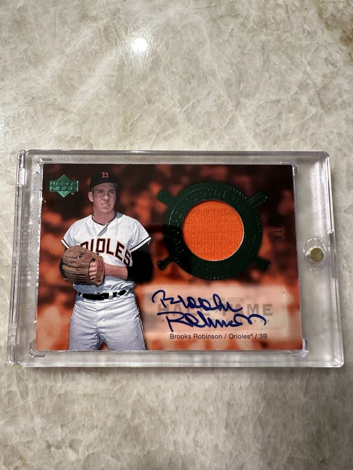 Tarjeta de béisbol 2005 Upper Deck Cooperstown Calling Brooks Robinson automática/10 MLB Foto 1 de 4
