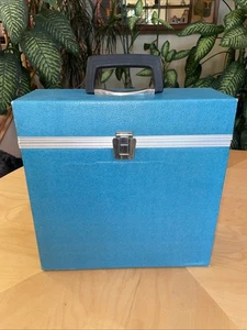 VTG 1960s Blue 33 Record Storage Box Carrier Vinyl Coved Cardboard 13”x13”x5” - Picture 1 of 5