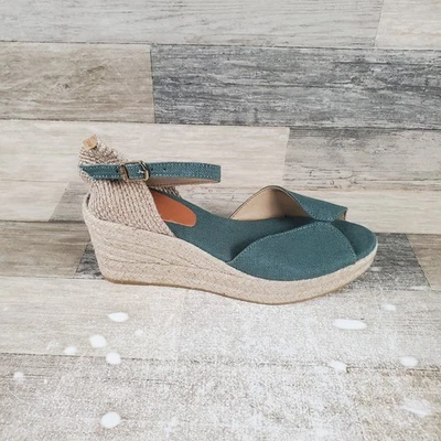 Sandalia alpargata Toni Pons Lua-nt para mujer talla 10,5 bosque punta abierta tacones de cuña Foto 1 de 4