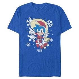 Men's Sonic the Hedgehog Snowflake Santa Costume Gift Bag T-Shirt