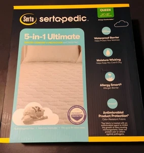 Almohadilla de colchón Sertapedic 5 en 1 Ultimate acolchada comodidad y protección, blanca, que - Imagen 1 de 3