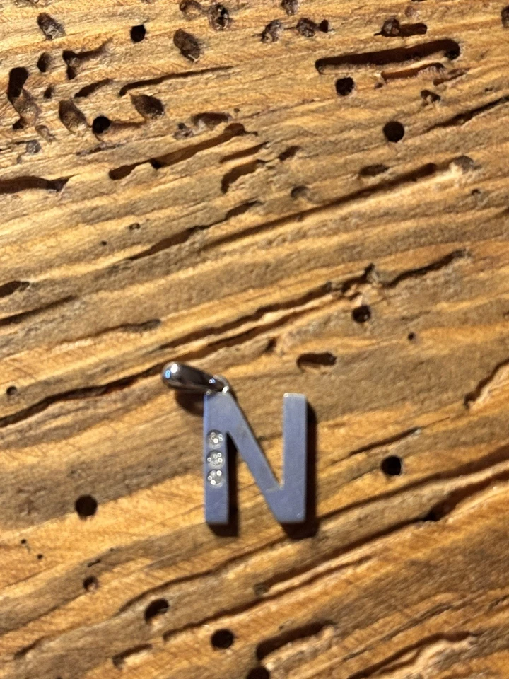 QVC Kettenanhänger „N“ Platin mit 3 Brillianten - Bild 1 von 4