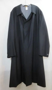 Hickey Freeman Black Raincoat Wool/Cashmere Long Overcoat Top Coat Size XXL - Picture 1 of 7