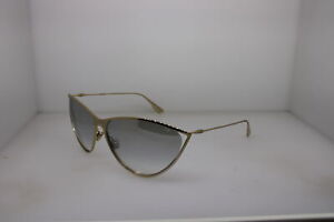 Authentic Christian Dior 0001C Gold Metal Cat-Eye Sunglasses Black Mirrored Lens