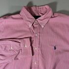Ralph Lauren Long Sleeve Red and White Striped Button-Down X-Large