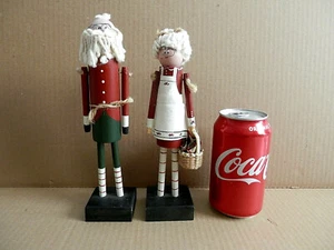Santa & Mrs Claus Christmas Figures Handmade Signed "J. P. Burt Originals" 8.5"  - Picture 1 of 12