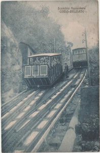 SCAMBIO FUNICOLARE  COMO BRUNATE - TRENI FUORI STAZIONE 1910 - Picture 1 of 1