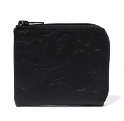 2024 SS A BATHNIG APE Men's Goods SOLID CAMO LEATHER WALLET #3 Black 1K30190013 - Image 1 of 4