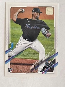 Tarjeta de béisbol 2021 Topps Sixto Sanchez #25 Rookie Pitcher Miami Marlins - Imagen 1 de 2