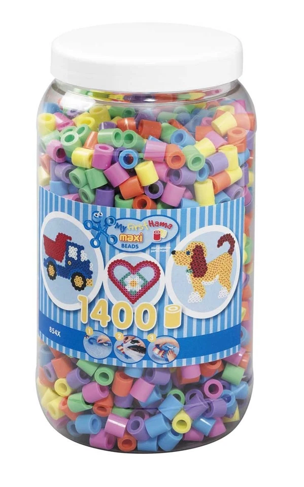 HAMA BÜGELPERLEN MAXI 1400 STÜCK DOSE FARBEN-MIX FARBENMIX PASTELLMIX 8541 NEU - Bild 1 von 1