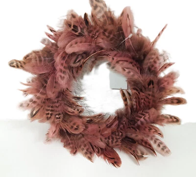 Federkranz D: 23  cm Huhn Federn  braun  Kranz Deko Ostern / 1377220707 - Bild 1 von 3