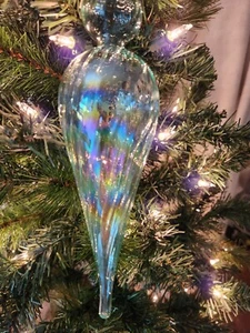 Exequsite mundgeblasen irisierend 🌈 von Farben Glas Weihnachtsschmuck Neu mit Etikett $20 - Bild 1 von 24