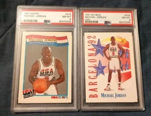 Michael Jordan Cards PSA 1991 SKYBOX & 1991 Hoops USA Basketball Chicago Bulls - Picture 1 of 5
