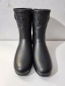 Hunter Original Refined Quilted Matte Black Waterproof Rain Boots Women's Size 9 - Picture 1 of 8