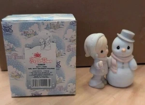 Vintage Precious Moments Sugar Town 529524 Katy Lynne Mädchen mit Schneemann Figur '92 - Bild 1 von 7