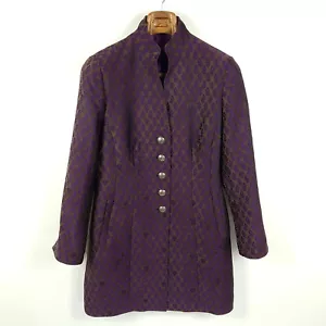 Habsburg Mantel Sophia Damen Gr. 42 Lila Grün Rosa Seide Gehrock Jacquard Jacke - Bild 1 von 9