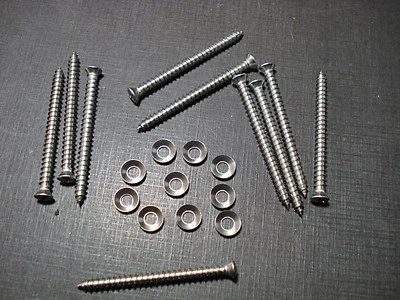 10 piezas #8 x 2" con cabeza #6 tornillos de decoración de acero inoxidable arandelas para Dodge Plymouth Foto 1 de 4