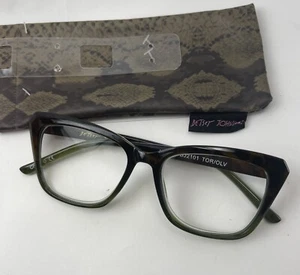 Betsey Johnson +2.50 Reading Glasses Olive /Tortoise w/ Snake Print Soft Case - Picture 1 of 16
