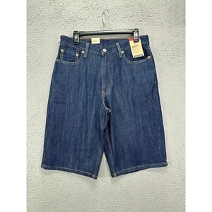 Levis 469 Shorts Mens 30X12 Blue 100% Cotton Loose Fit Red Tab Pockets Denim NEW - Picture 1 of 9