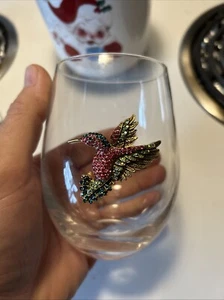 Hummingbird Stemless Jeweled Glass - Picture 1 of 5
