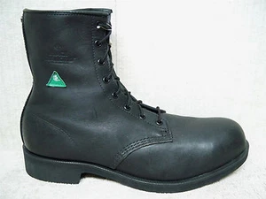 BLACK DIAMOND - STEEL TOE Fire Safety Work Boots - Black Leather - Size 13 XW - Picture 1 of 12