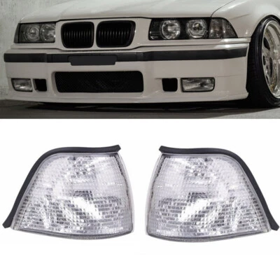Pair LH+RH Corner Light Indicator Lamp Clear For BMW 3 Series E36 Sedan 92~1998 - Image 1 of 4