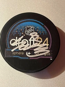 Disco de hockey del draft de la NHL 2024 2024 firmado por los Anaheim Ducks - Imagen 1 de 1
