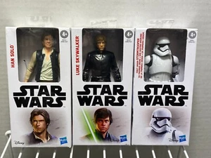 New Star Wars Disney Hasbro Figures Han Solo, Luke Skywalker, Storm Trooper - Picture 1 of 5