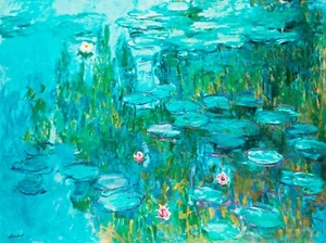 Seerosen Nymphen Gemälde von Claude Oscar Monet Reproduktion - Bild 1 von 3