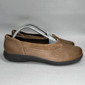 Abeo Etta Shoes Women's Size 10 Brown Leather Slip On Comfort Walking Loafers - Picture 1 of 13