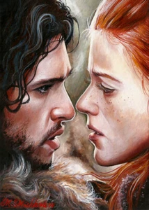 Limitierte Auflage ACEO DRUCK Jon Snow Ygritte Game of Thrones GoT M. Mishkova - Bild 1 von 1