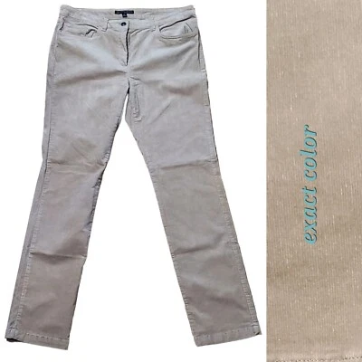 346 Brooks Brothers Mujer Talla 12 Natalie Fit Recto Pana Pantalones Caqui Foto 1 de 4