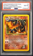 2000 2 Blaine's Charizard Corrected Symbol Holo Rare Pokemon TCG Card PSA 8