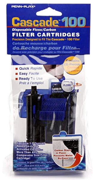 PENN-PLAX CASCADE 100 FILTER CARTRIDGE 3PACK REPLACEMENTS