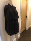 Boohoo Black Plisse Shirt And Shorts Set ~ Size 14 ~ New with Tags