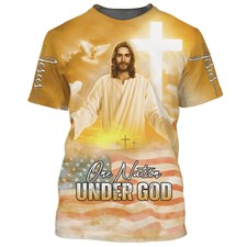 One Nation Under God - Jesus Lion And The Lamb 3D T-SHIRT HALLOWEEN GIFT US SIZE