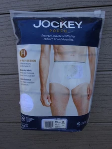 Jockey Pouch Mens Briefs XXL H Fly Design 3-Pack White Underwear New - Picture 1 of 3