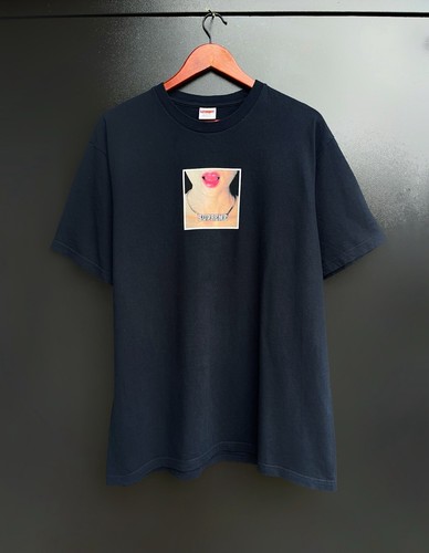 Y2K Streetwear SUPREME Collana T shirt SS18 Spellout Shirt Navy Nero Taglia L