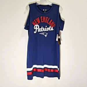 New England Patriots Mini-Dress Womens Size L Cold Shoulder NFL Gameday Tailgate - Picture 1 of 9